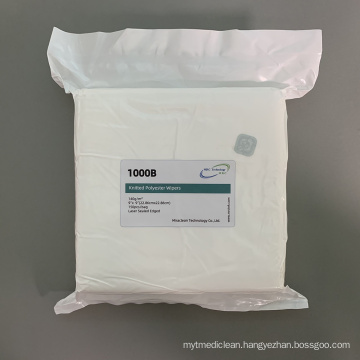 1000B Lint Free Knitted Polyester Industrial Cleanroom Wipes